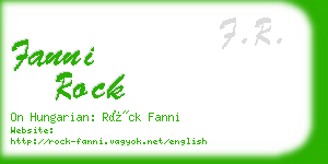 fanni rock business card